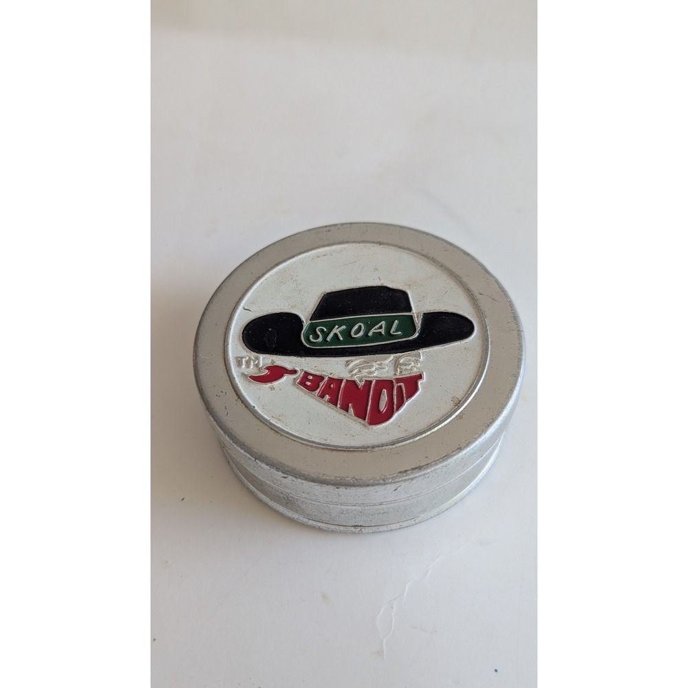 Vintage Skoal Bandit Snuff Tin Metal Round Trinket Pill Box Cowboy Hat Logo